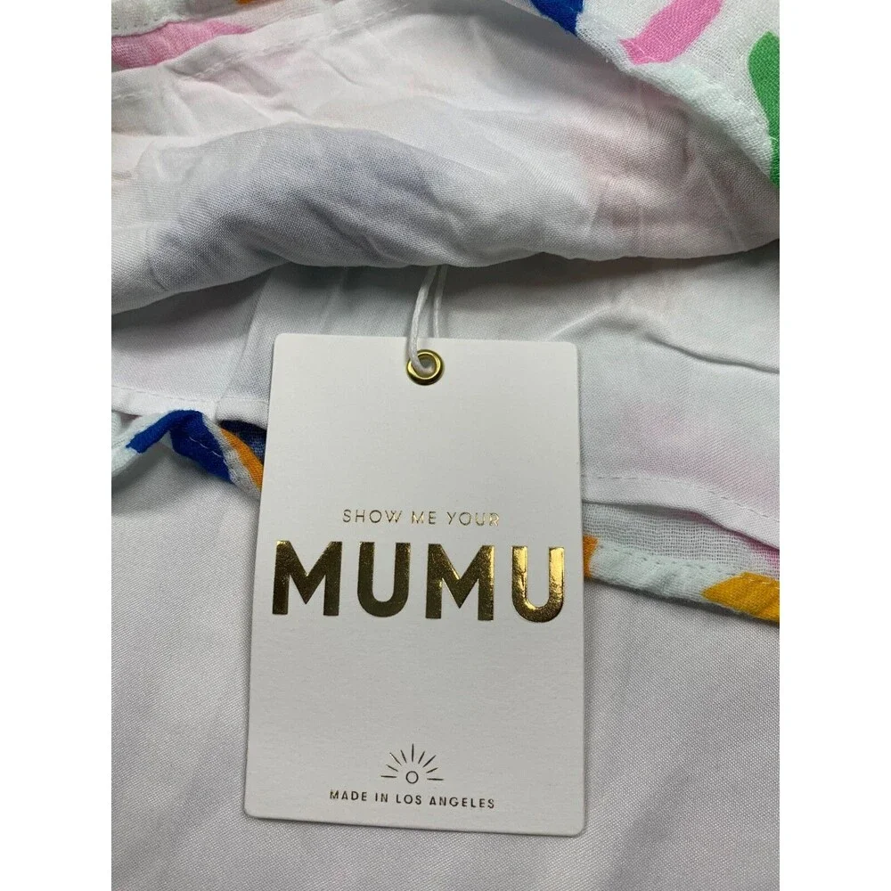 Show Me Your Mumu Tara Crop Top Women’s L Multicolor Boho Primary Paradise NWOT - Picture 8 of 9